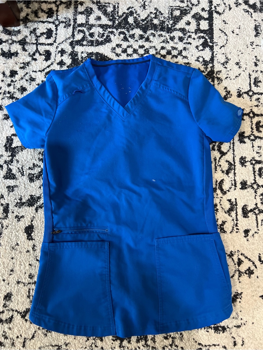 Dickies Women's Short Sleeve V-Neck Top - Royal Blue